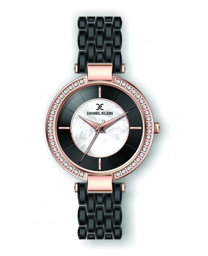 Montre Daniel Klein Femme bracelet acier noir fond noir Montre Daniel Klein Femme bracelet acier noir fond noir