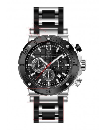 Montre Sergio Tacchini homme bracelet silicone noir Montre Sergio Tacchini homme bracelet silicone noir