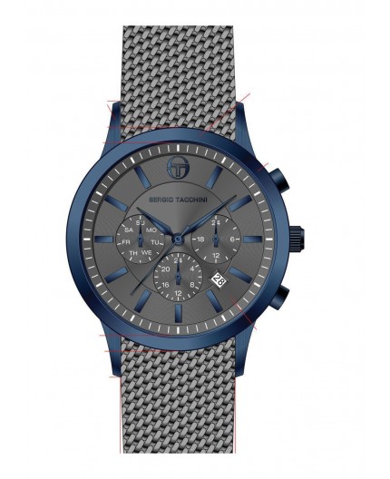 Montre Sergio Tacchini homme bracelet métal noir Montre Sergio Tacchini homme bracelet métal noir