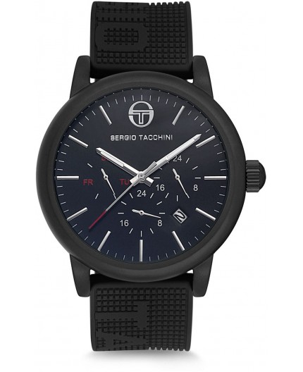 Montre Sergio Tacchini homme bracelet silicone noir Montre Sergio Tacchini homme bracelet silicone noir