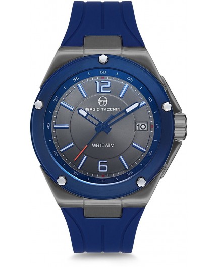 Montre Sergio Tacchini homme bracelet silicone bleu Montre Sergio Tacchini homme bracelet métal bleu
