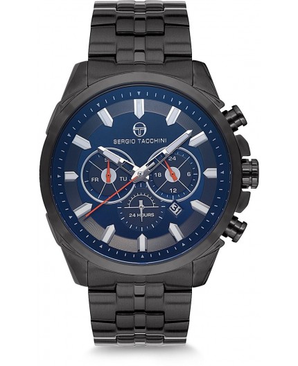 Montre Sergio Tacchini homme bracelet métal noir Montre Sergio Tacchini homme bracelet métal noir