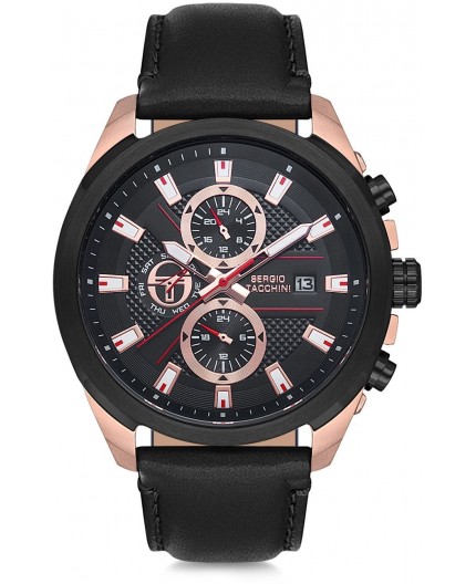 Montre Sergio Tacchini homme bracelet cuir noir Montre Sergio Tacchini homme bracelet cuir noir