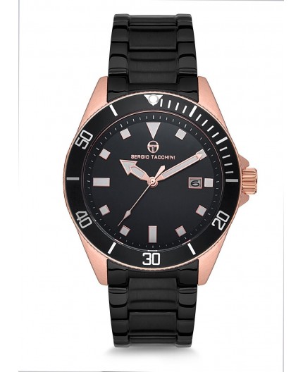 Montre Sergio Tacchini homme bracelet métal noir Montre Sergio Tacchini homme bracelet métal noir