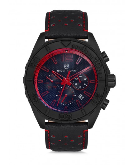 Montre Sergio Tacchini homme bracelet cuir noir Montre Sergio Tacchini homme bracelet cuir noir