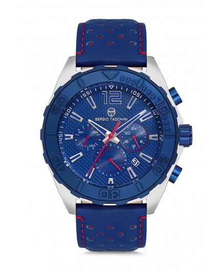 Montre Sergio Tacchini homme bracelet cuir bleu Montre Sergio Tacchini homme bracelet cuir bleu