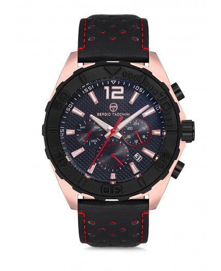 Montre Sergio Tacchini homme bracelet cuir noir Montre Sergio Tacchini homme bracelet cuir noir