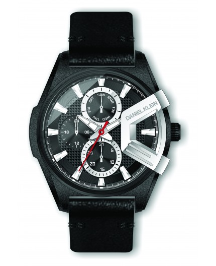 Montre Daniel Klein Homme exclusive bracelet cuir noir fond noir Montre Daniel Klein Homme exclusive bracelet cuir noir fond noir