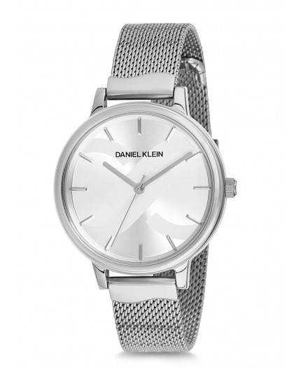 Montre Daniel Klein Femme bracelet milanais argenté fond argent Montre Daniel Klein Femme bracelet milanais argenté fond argent