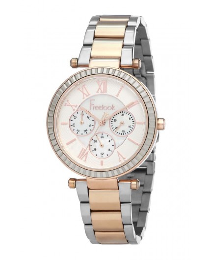 Montre Freelook femme bracelet acier argenté/IP Pink R.Gold