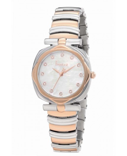 Montre Freelook femme bracelet acier rosé