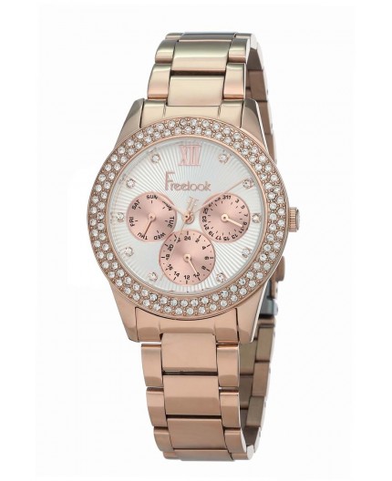 Montre Freelook femme bracelet acier rosé