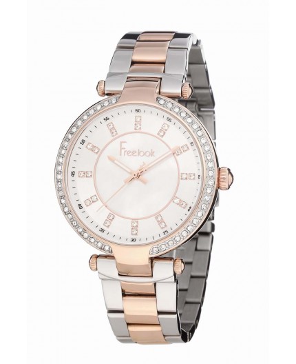 Montre Freelook femme bracelet acier rosé