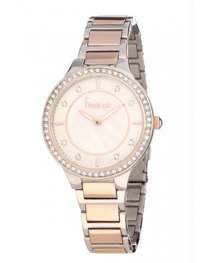 Montre Freelook femme bracelet acier rosé