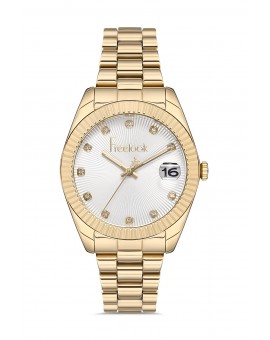 Montre femme bracelet métal doré dateur
