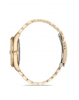 Montre femme bracelet métal doré dateur