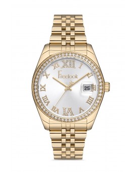 Montre femme bracelet métal doré dateur