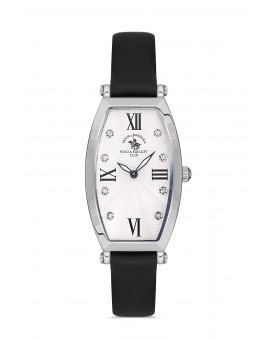 MONTRE SANTA BARBARA POLO ET RACQUET CLUB FEMME CUIR NOIR FOND BLANC 