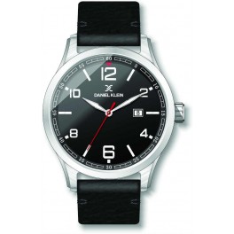 MONTRE DANIEL KLEIN HOMME CUIR Montre plate pour homme avec dateur Daniel Klein diamètre 4 cm, garantie 2 ans.Modèle en bracelet cuir véritable.