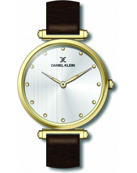 Montre pour femme Daniel Klein avec un bracelet cuir diamètre 3,2 cm, garantie 2 ans.