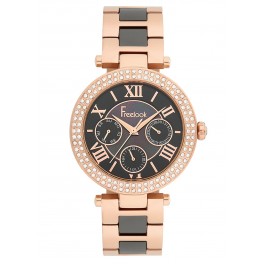 MONTRE FREELOOK FEMME METAL BICOLORE ROSEE MONTRE FREELOOK METAL BICOLORE ROSEE