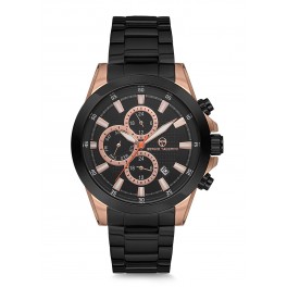 MONTRE SERGIO TACCHINI HOMME METAL NOIRE 3 COMPTEURS SERGIO TACCHINI METAL NOIRE 3 CPTRS